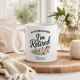 Personalisiertes lustiges Ruhestandsgeschenk für F Kaffeetasse