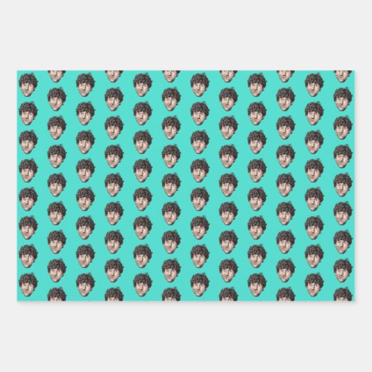 Personalisiertes Lustiges Türkis individuelles Ges Geschenkpapier Set (Vorderseite)