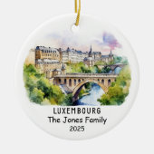 Personalisiertes Luxemburger Ornament, Europa Keramik Ornament (Vorne)