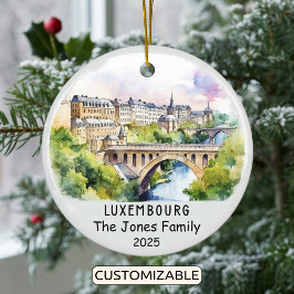 Personalisiertes Luxemburger Ornament, Europa Keramik Ornament