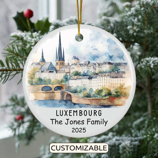 Personalisiertes Luxemburger Ornament, Europa Keramik Ornament