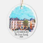 Personalisiertes Luxemburger Ornament, Geschenk Lu Keramik Ornament (Links)