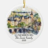 Personalisiertes Luxemburger Ornament, Geschenk Lu Keramik Ornament (Vorne)