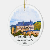 Personalisiertes Luxemburger Ornament, Geschenk Lu Keramik Ornament (Links)