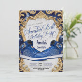 Personalisiertes luxuriöses Birthday Sneaker Ball  Einladung (Stehend Vorderseite)