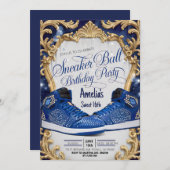 Personalisiertes luxuriöses Birthday Sneaker Ball  Einladung (Vorne/Hinten)