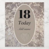 Personalisiertes luxuriöses Samtflaschenlabel 18. Weinetikett (Einzelnes Label)