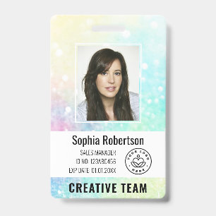 Personalisiertes Luxus-Glitter-Mitarbeiterfoto Ausweis