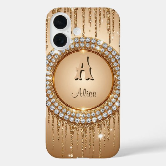 Personalisiertes Luxus-Monogramm-Design Case-Mate iPhone Hülle (Rückseite)