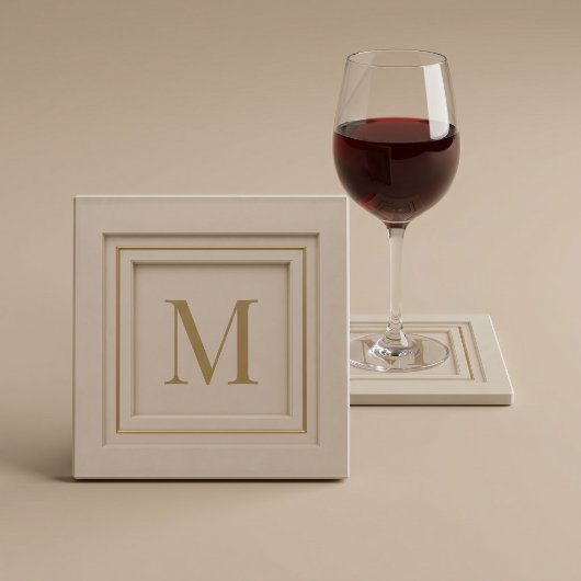 Personalisiertes Luxus-Monogramm Glasuntersetzer