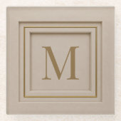 Personalisiertes Luxus-Monogramm Glasuntersetzer (Vorderseite)