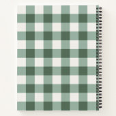 Personalisiertes Luxus-Salbei-Grüner Gingham-Notiz Notizblock (Rückseite)