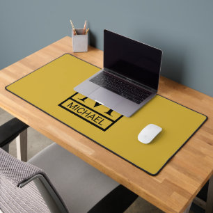 Personalisiertes M Gold Geschenktasche mit Anfangs Schreibtischunterlage