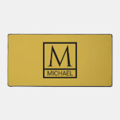 Personalisiertes M Gold Geschenktasche mit Anfangs Schreibtischunterlage (Vorderseite)