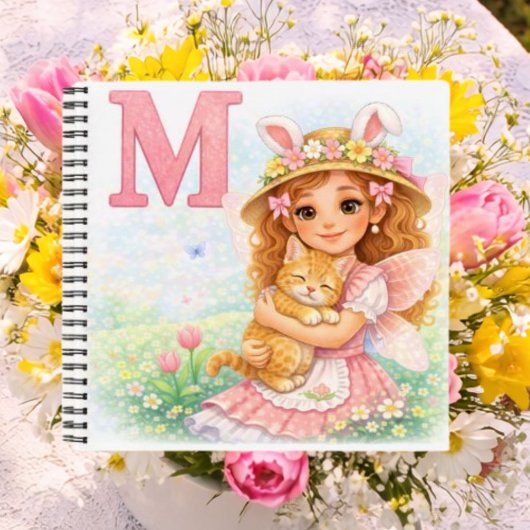 Personalisiertes M Kätzchen-Geschenk für Mädchen Notizblock