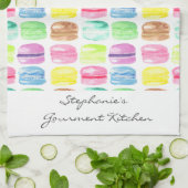 Personalisiertes Macaroon-Wasserfarben-Cute Geschirrtuch (Gefaltet)