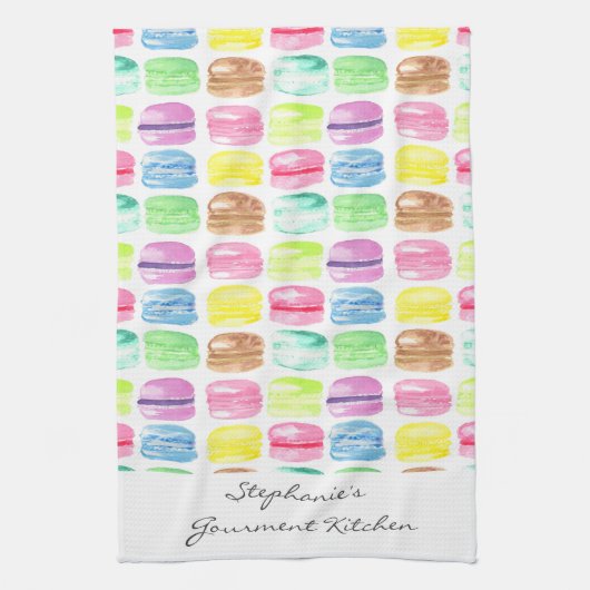 Personalisiertes Macaroon-Wasserfarben-Cute Geschirrtuch (Vertikal)