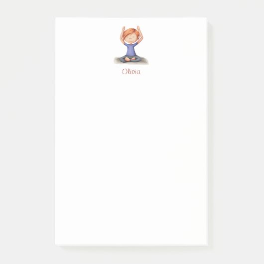 Personalisiertes Mädchen, das Yoga-Post-it®-Notize Post-it Klebezettel (Vorderseite)