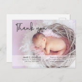 Personalisiertes Mädchen Foto Danke Postkarte (Vorne/Hinten)