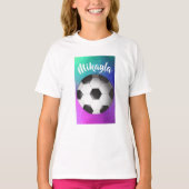 Personalisiertes Mädchen-Fußball-T-Shirt T-Shirt (Vorderseite)