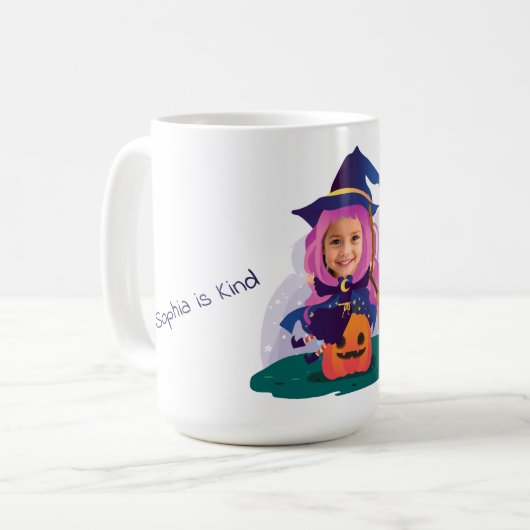 Personalisiertes Mädchen-Gesicht  Kaffeetasse (Vorderseite Links)