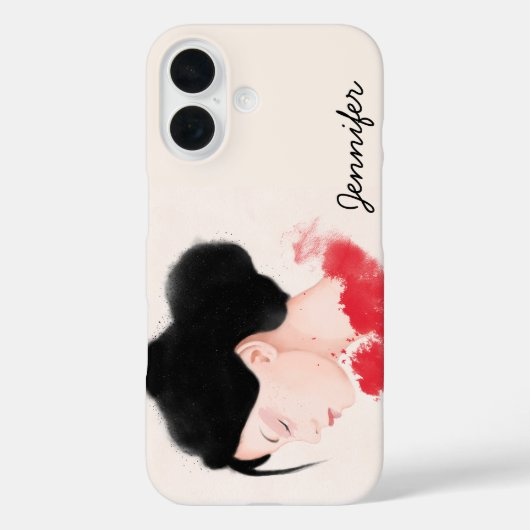 Personalisiertes Mädchen in Rot Case-Mate iPhone Hülle (Rückseite)