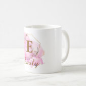Personalisiertes Mädchen-Initial & Name Monogramm  Kaffeetasse (VorderseiteRechts)