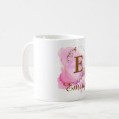 Personalisiertes Mädchen-Initial & Name Monogramm  Kaffeetasse (Vorderseite Links)