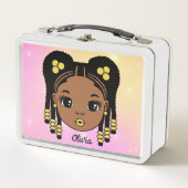 Personalisiertes Mädchen Metall Brotdose (Vorderseite)