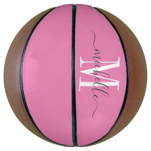 Personalisiertes Mädchen Mit Monogramm Basketball (Vertikal)