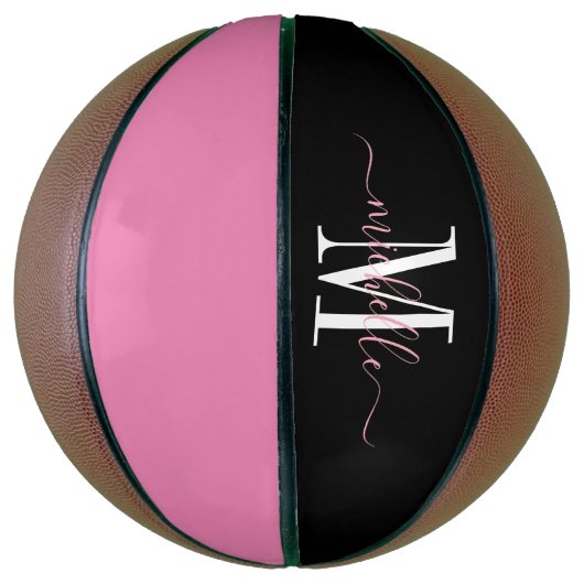 Personalisiertes Mädchen Mit Monogramm Basketball (Vertikal)