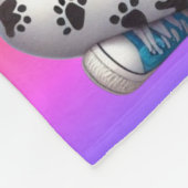 Personalisiertes Mädchen mit Welpe Fleecedecke (Ecke)
