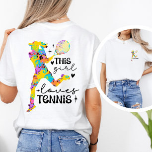 Personalisiertes Mädchen-Tennisteam-Action-Grafik- T-Shirt