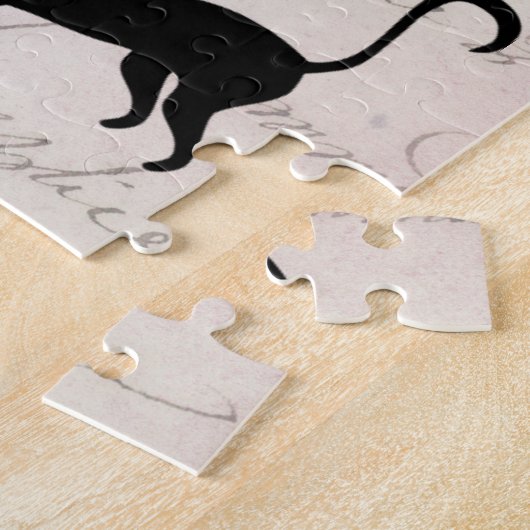 Personalisiertes Mädchen und Katze im Pariser Eiff Puzzle (Seite)