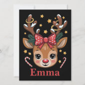 Personalisiertes Mädchen Weihnachten Rentiere Fami (Vorderseite)