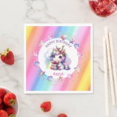 Personalisiertes Mädchengeburt-Einhorn Serviette (Beispiel)