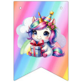 Personalisiertes Mädchengeburt-Einhorn Wimpelkette (Erste Fahne)