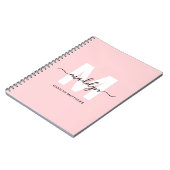 Personalisiertes Mädchenhaftes Rosa Monogramm Notizblock (Linke Seite)