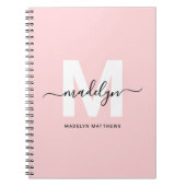 Personalisiertes Mädchenhaftes Rosa Monogramm Notizblock (Vorderseite)