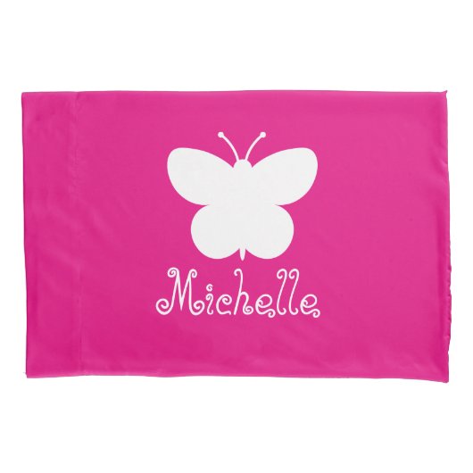 Personalisiertes Mädchenpillowcase mit Schmetterli Kissenbezug (Vorderseite)