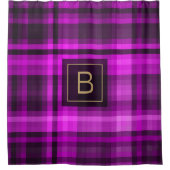 Personalisiertes Madras Hot Pink Muster Duschvorhang (Vorderseite)