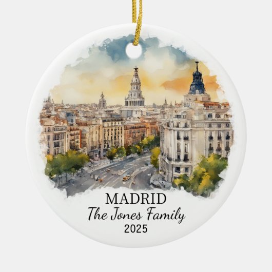 Personalisiertes Madrider Ornament, Spanien Gesche Keramik Ornament (Vorne)
