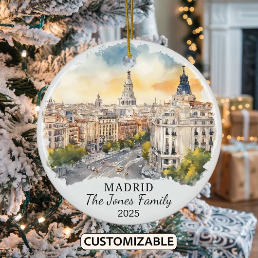 Personalisiertes Madrider Ornament, Spanien Gesche Keramik Ornament