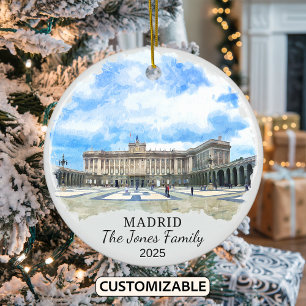 Personalisiertes Madrider Ornament, Spanien Gesche Keramik Ornament