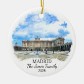 Personalisiertes Madrider Ornament, Spanien Gesche Keramik Ornament (Vorne)
