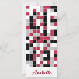 Personalisiertes Magenta-Lesezeichen mit roter Geo