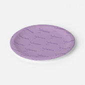 Personalisiertes Magenta Pappteller (Schrägansicht)