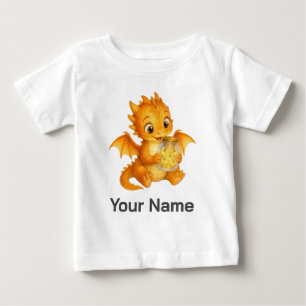 Personalisiertes magisches Drache, der Glühwürmche Baby T-shirt