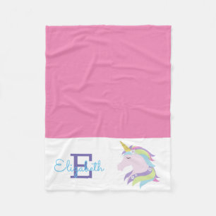 Personalisiertes magisches Einhorn Fleecedecke