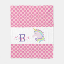 Personalisiertes magisches Einhorn Fleecedecke